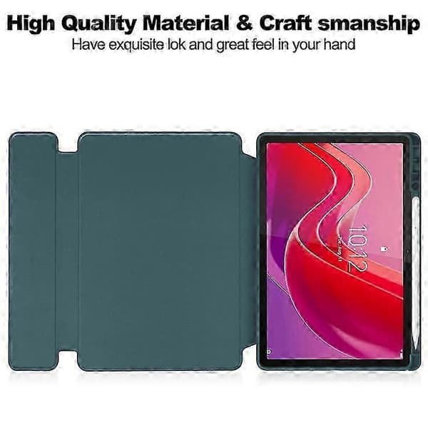 Lenovo Tab M11/Xiaoxin Pad 11 2024 Case - PU+Acrylic Tablet Stand Cover with Bluetooth Keyboard, Protective[TT] DarkGreen