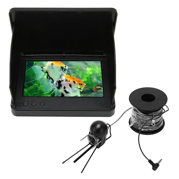 5-tums Fish Finder IPS HD 2000cd Mörkerseende IP68 Vattentät Fiskekamera Monitor för Undervattensbruk 100‑240V