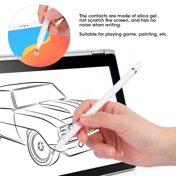Skärm Touch Penna Tablet Stylus Ritning Kapacitiv Penna Universell för Android/iOS Smart Telefon Tablet Vit