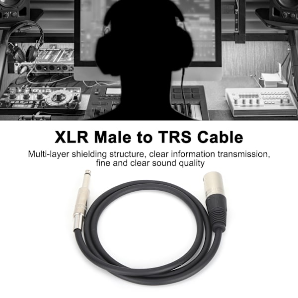 6,35 mm XLR Hane till TRS Jack Mikrofonlinje Mikrofonljudkabel för Mikrofoner Högtalare Scen DJXLR Hona 3 m