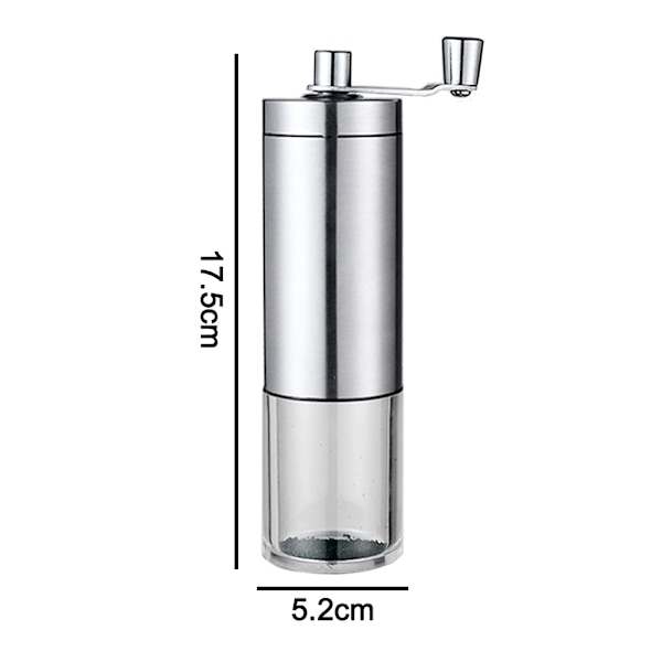 Manuell kaffekvern — Håndkaffekvern med justerbar dragetann, konisk grating i rustfritt stål, uten strøm, manuell kaffekvern for drypp stainless steel