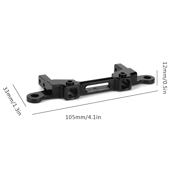 Alumiiniseoksesta valmistettu takapuskuri / Auton kuoren pylväskiinnike sopii 1/10 RC:lle Axial Scx10 III:lle musta