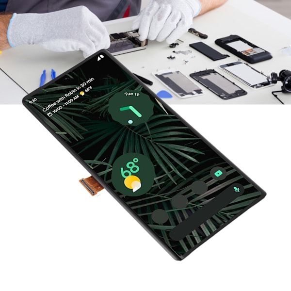 Touch Display Digitizer-enhet med fingeravtryckssensor Reparationsverktyg Telefonskärmsbyte för Pixel 6 Pro 5G 8VOU GLUOG