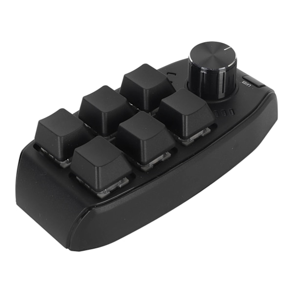 Mini Keypad 6 Tangenter 1 Vred Röd Brytare Mekanisk Plug and Play Programmerbar Keypad för Spel Kontor Media