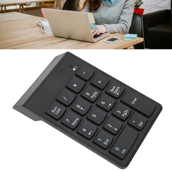 Numeriskt tangentbord Mini Trådlöst 18 tangenter 2.4GHz Stabil Anslutning Ergonomisk Design Laptop Numpad Numerisk knappsats
