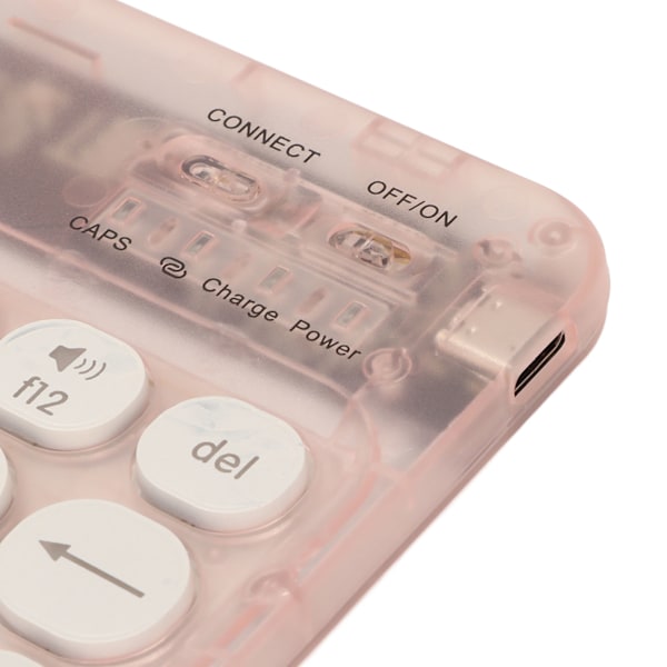 Retro Bluetooth Tangentbord Ultra Slim RGB Ljus Retro Trådlöst Mini Tangentbord för Hemresa Affärsresa Rosa