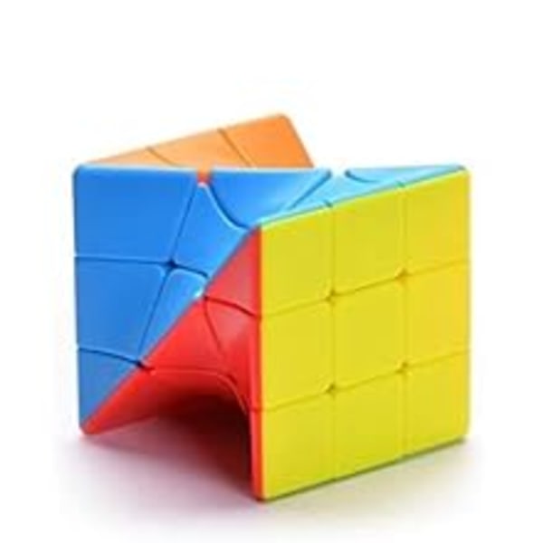Twisty Stickerless 3x3x3 Magisk Kub, Livfullt Starkt Färgschema, Vriden Fasdesign