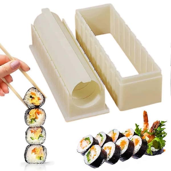 Sushi Form Sæt - 3 stk. Risbollemaskine til Hjemmelavet Sushi og Onigiri White 2pcs