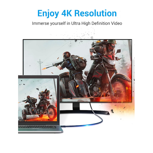 Type-C till HDMI Adapterkabel - Svart 2m USB C till HDMI Kabel 2 meter