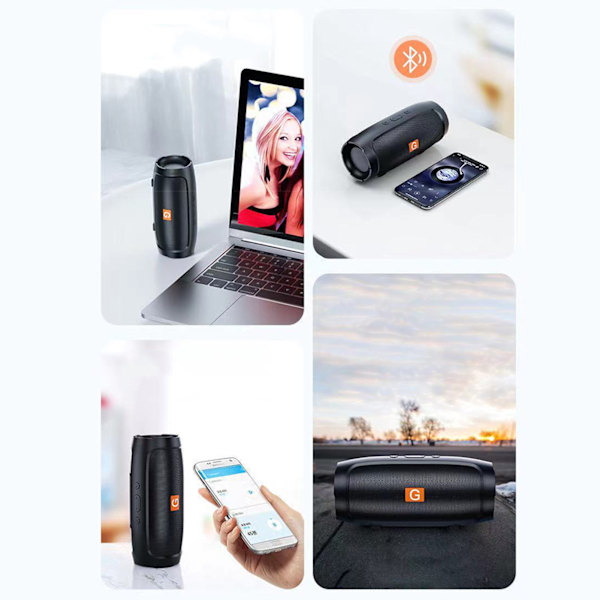 Trådlös Bluetooth-högtalare Utomhus Bil Kort och Hem Skrivbord Mini Portabel USB Subwoofer Svart
