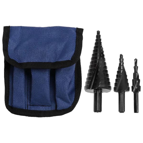 3 Pcs. Step Drill Bit for Metal, 4-12 mm 4-20 mm 4-32 mm Spiral Flute Unibit Step Drill, Coated Univer