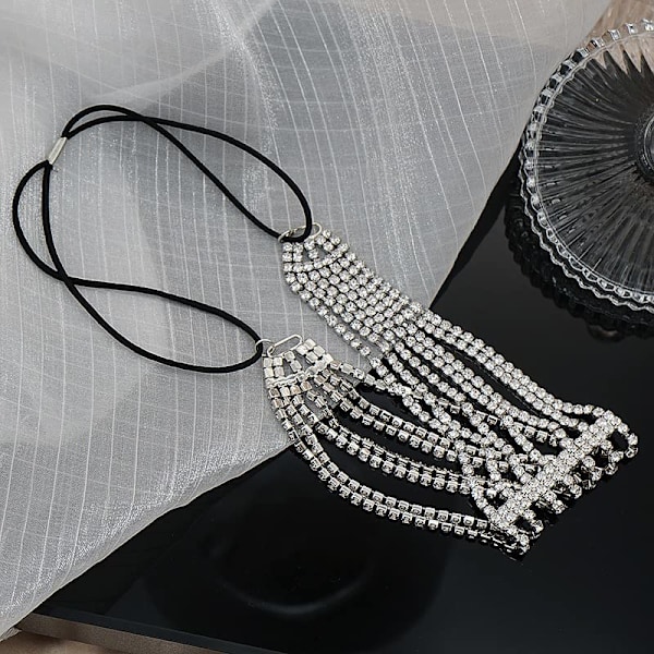 Glittrande Strass-tofs, Glamorösa Dag- och Kvällslooks för Kvinnors Skalbara Hårnål med 7 Rader Strass, Glänsande och Enkel Smyckesdesign för