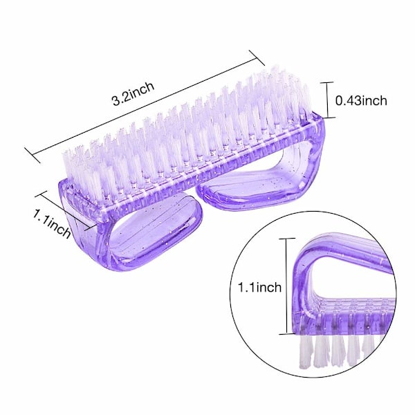 Bärbara Praktiska Nagelrengöringsborstar, Multifunktionella Nagelborstar i Klara Färger för Män och Kvinnor (4-pack)