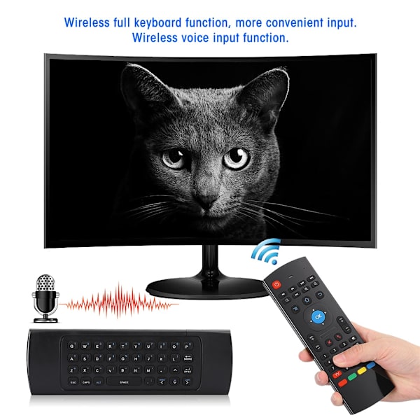 Trådlös Flymouse Fjärrkontroll Mini Multimedia Infraröd Studietangentbord 6 Axlar Somatosensorisk Dubbelsidig Multifunktionell TV-fjärrkontroll