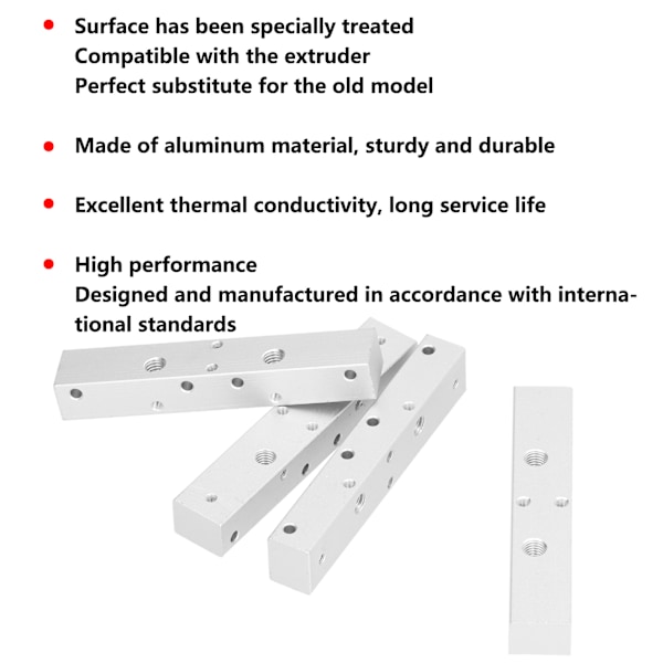 4 stk. Aluminium Heat Block 2-Dyser Hals Fastgørelsesplade 3D Printer Tilbehør til Makerbot MK8