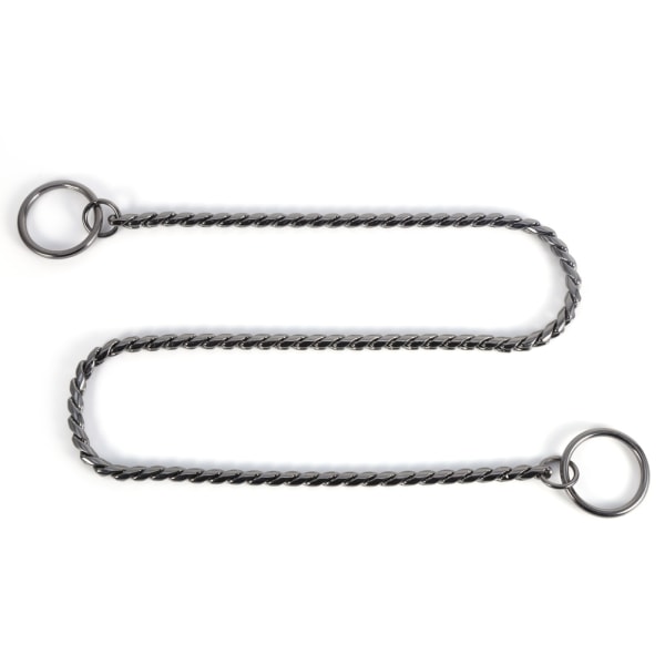 Nytt metall slangekjede vridd halskjede Pet Dog Show Training Choker Halsbånd (svart 5 mm x 60 cm)