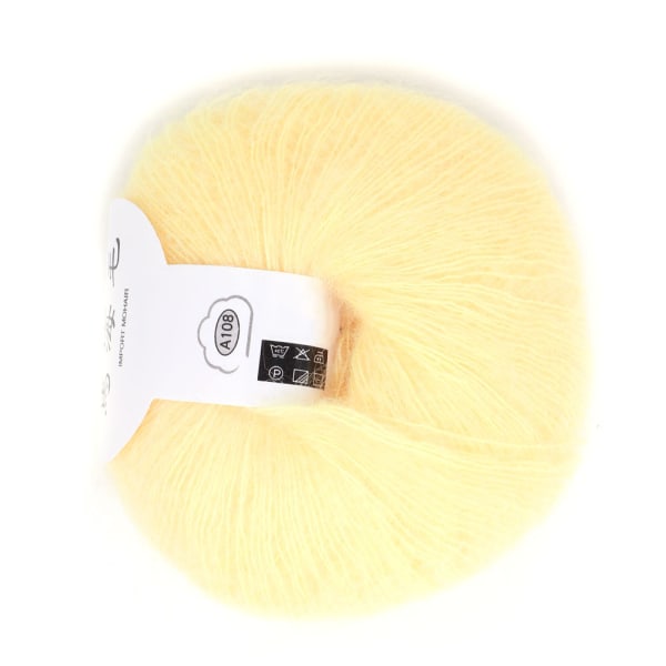 Populær Soft Mohair Pashm Knit Angora Long Wool Garn Hot (lysegul)