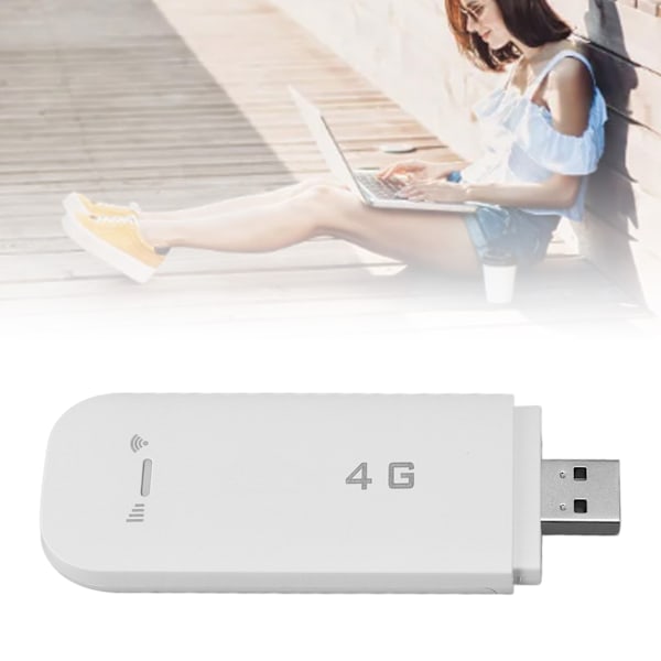 4G LTE USB Portabel WiFi Router Stödjer 10 Enheter WPA WPA2 WiFi Kryptering USB Portabel WiFi Hotspot med SIM-kortplats Vit