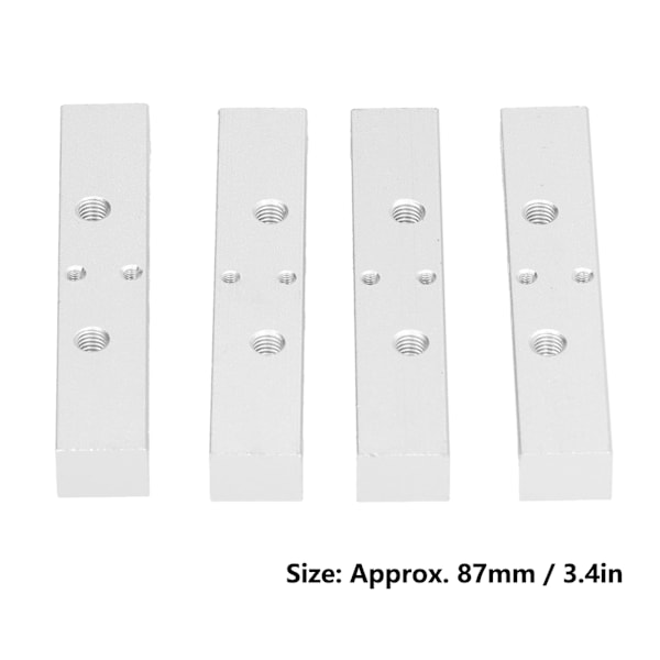 4 stk. Aluminium Heat Block med 2 Dyser, Fastgjort Sete, 3D-Skriver Tilbehør for Makerbot MK8