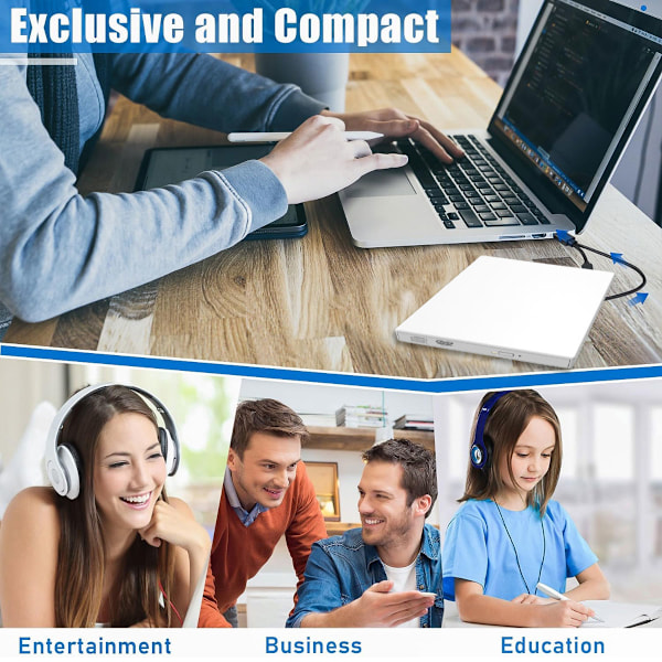 Extern USB optisk enhet DVD optisk enhet notebook stationär allt-i-ett universal CD-brännare mobil optisk enhet