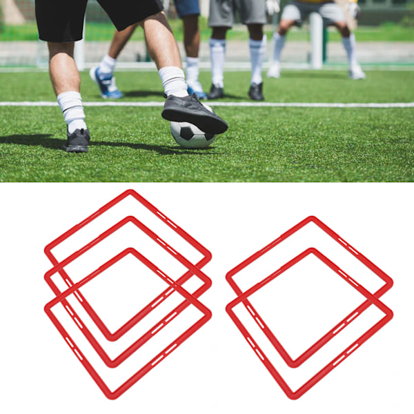 5 Pcs Agility Training Rings Multifunctional Quadrilateral Physical Speed Training Rings for Basketball Football Red