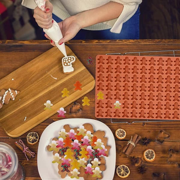 2 stk. julesilikon sjokoladeform juletre pepperkakemann bakeform kakeform