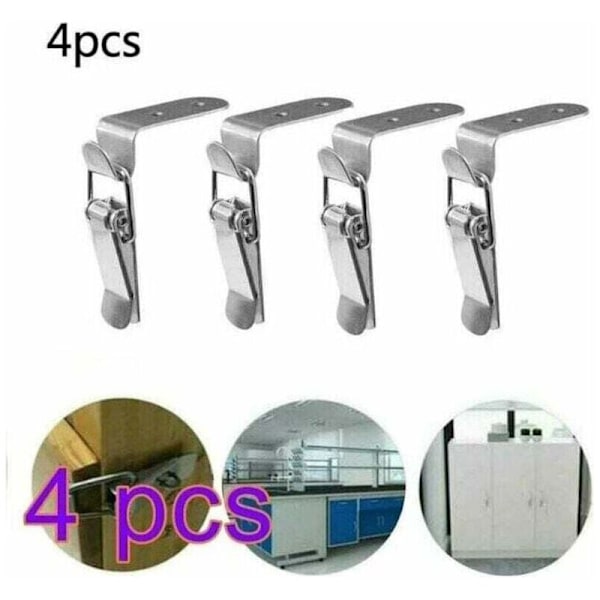 Ersandy 4-piece toggle latch, lever latch, spring-loaded stainless steel toggle latch for chests