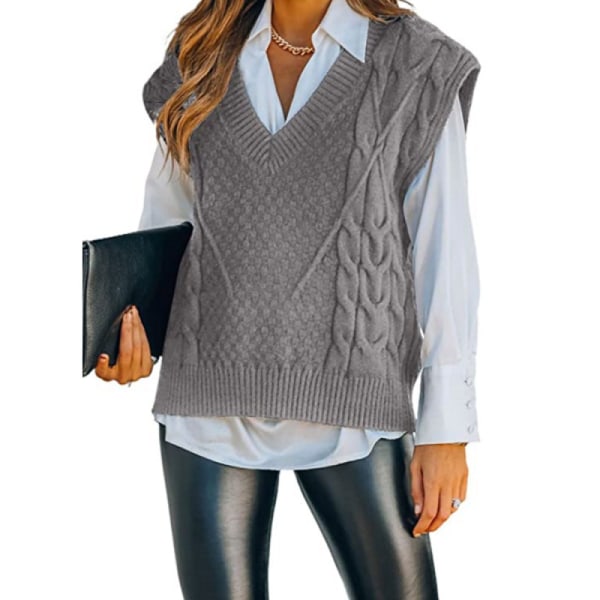 1 STK sweatervest - grå grey XL