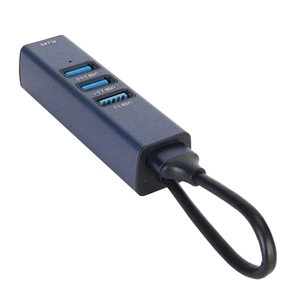 USB till Ethernet-adapter 4 Portar 1000Mbps/100Mbps 5Gbps Aluminiumlegering USB 3.0 Hubb för Laptop Desktop Tablet