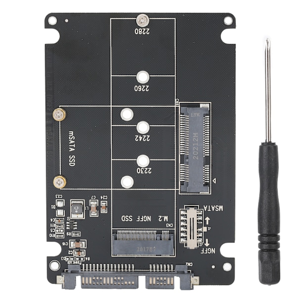 M.2 NGFF/MSATA till SATA 3.0 Adapter SSD till SATA Konverter Reader Board Datorutrustning