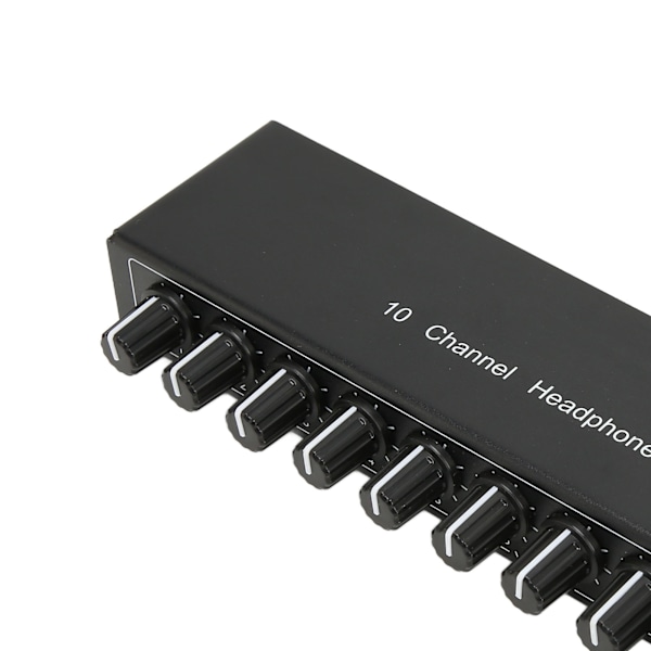 Hörlursförstärkare Aux Mini Jack 3,5mm Ingång 1 in 10 Ut Kanal Stereo Ljudförstärkare Adapter Distributör 100‑240V EU-kontakt