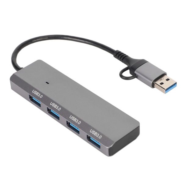Type C Hub 4 i 1 USB Type C Dubbelkontakt 5Gbps Metallhölje USB C Dockningsstation för PC Laptop Tablet Telefon