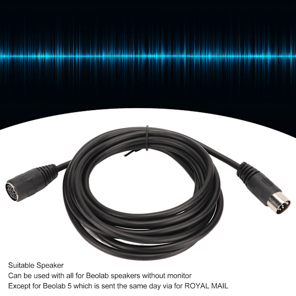 Stor DIN Adapterkabel 8 Pin Hane till Hona Högtalare Ljud Förlängningssladd för Mikrofon AV System 3m