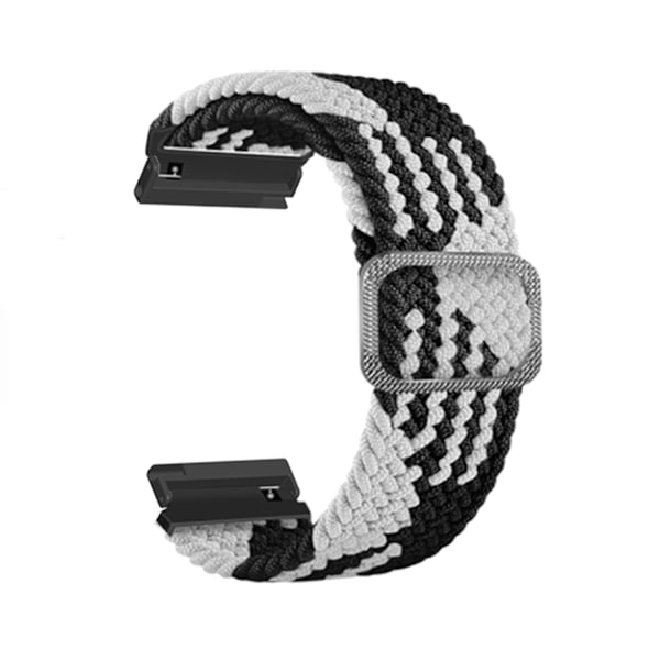 Flätat nylon sportklockarmband justerbart ersättningsklockarmband för Spartan Hr Baro svart vit