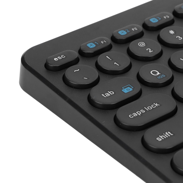 Trådlöst tangentbord 78 tangenter Runda tangenter Slim Kompakt Retro Tyst Bluetooth-tangentbord för hemmakontor Resor Svart