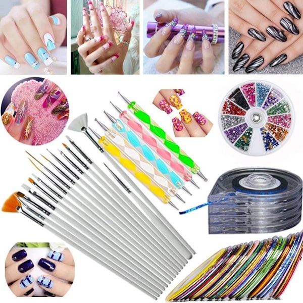 Nagelkonst Designverktyg, Precision i Skulptering med Professionella Nagelkonsttillbehör Inkluderar 5 st Dottingpennor Rostfria Stålkulor och Flexibla