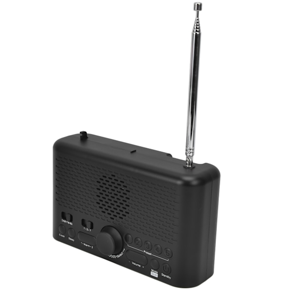 Väckarklockradio LED-display Basmembran Justerbar Ljusstyrka DAB FM Digital Väckarklocka för Hemmet