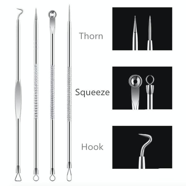4-pak hudormefjernere fjerner nemt hudorme Silver silver