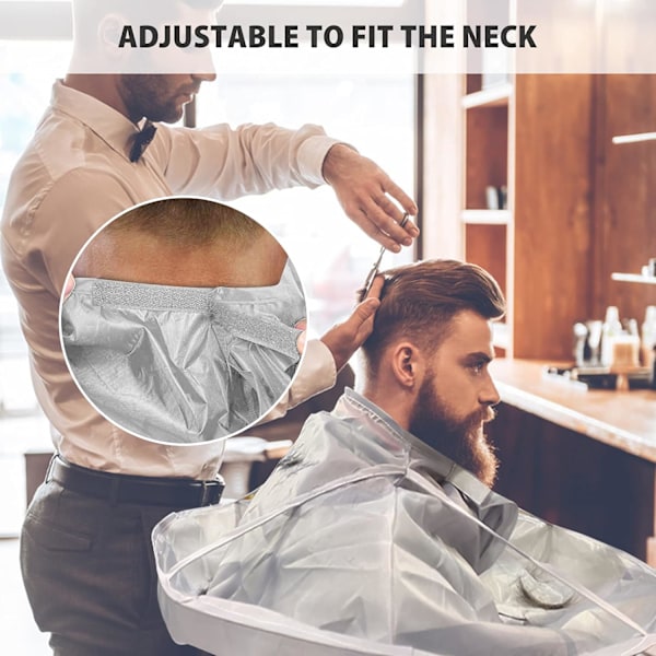 Mångsidig Barber Cape, Inverterad Paraplyform För Maximal Hårfångst, Mjukt Och Andningsbart Antistatiskt Tyg, Justerbar Stängning För Universell Passform