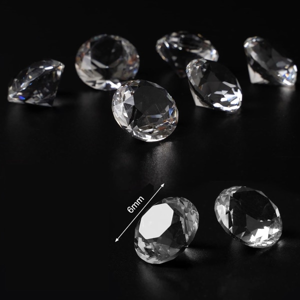 1000 stk 6 mm gennemsigtig bryllupskonfettifest Plastic Diamond Sparkly Gems Decor (hvid)