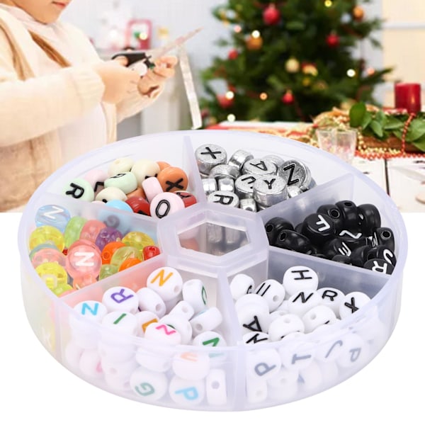 240Pcs Letter Beads Acrylic Alphabet Number DIY Bracelet Necklace Jewelry Accessory Materials