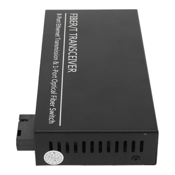 Tx1310nm RX1550nm Fiber Transceiver Upp Till 25km 1 Optisk Port 8 Elektriska Portar Single Mode Ethernet Fiber Switch 100‑240V