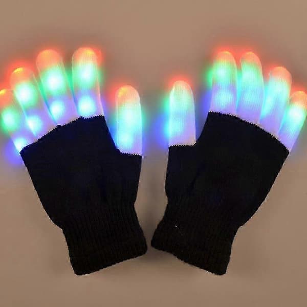 LED-hansker med lys til julefester, lysrekvisitter, lysende juledekorasjon for voksne og barn [D] Childrens