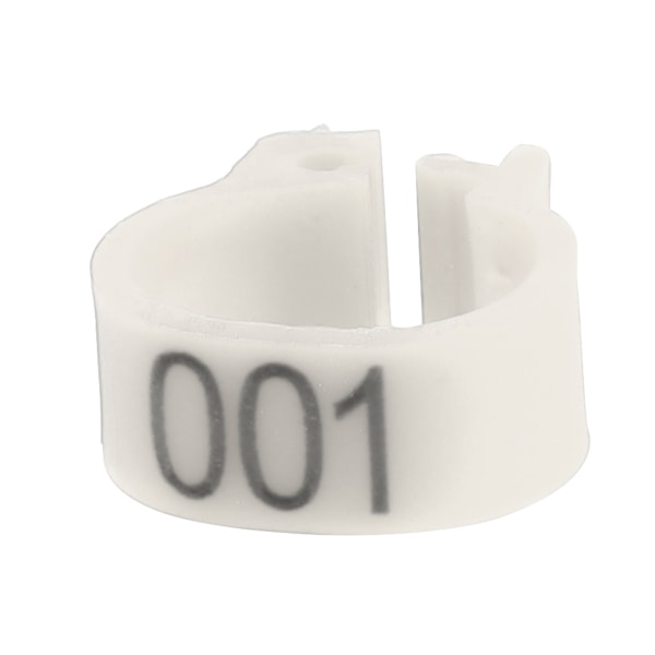 100 STK/pose 8MM 001-100 Nummererte plastbrevdue Fuglebenbånd Ringer (hvit)