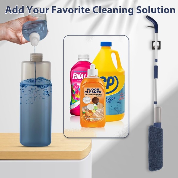 Spray Pro Mop för golvrengöring Våttorr 360 graders spinndamm Hem Kök Lövträgolv Flatmoppar med 500 ML påfyllningsbar flaska Inkluderar 3 mikrofiber