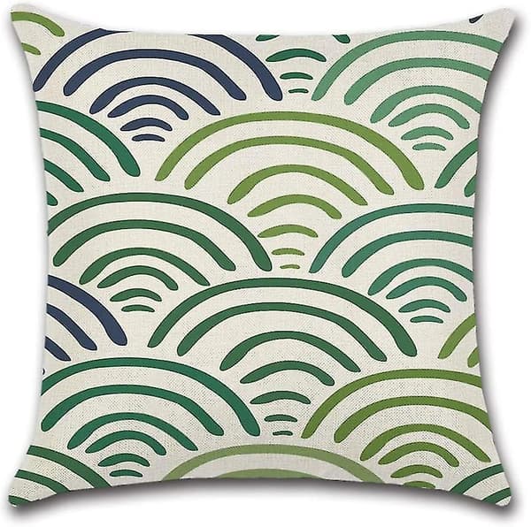 Sett med 4 vanntette putetrekk utendørs dekorative sofaputer 45 x 45 cm (grønne blader)