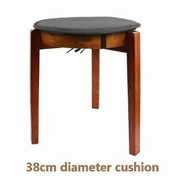 30/38 cm Solid Soft Round Chair Seat Cushion Seat Pads with Ties - Perfect Deep Grey[TT] Deep Grey 38cm