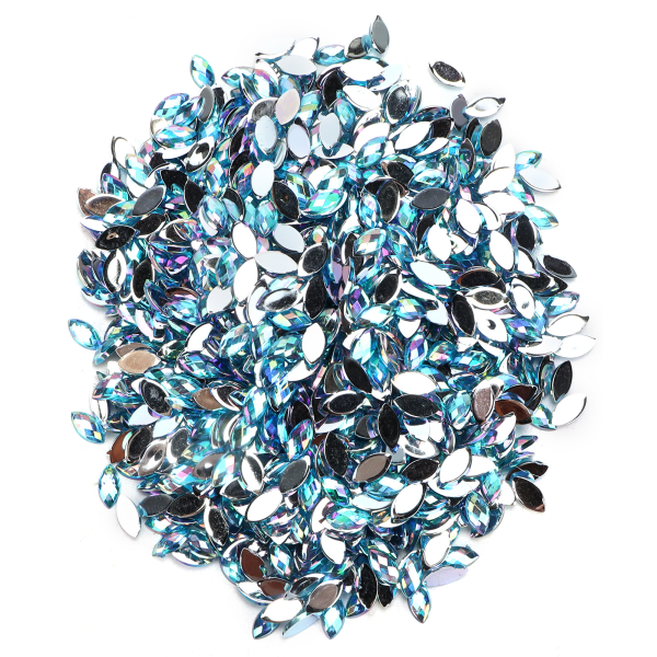1000 kpl askartelujalokiviä tee-se-itse hevosen silmän muotoisia hienoja tasaselkäisiä lasikiteitä helmiä käsitöiden koristeluun Gift06 Lake Blue AB