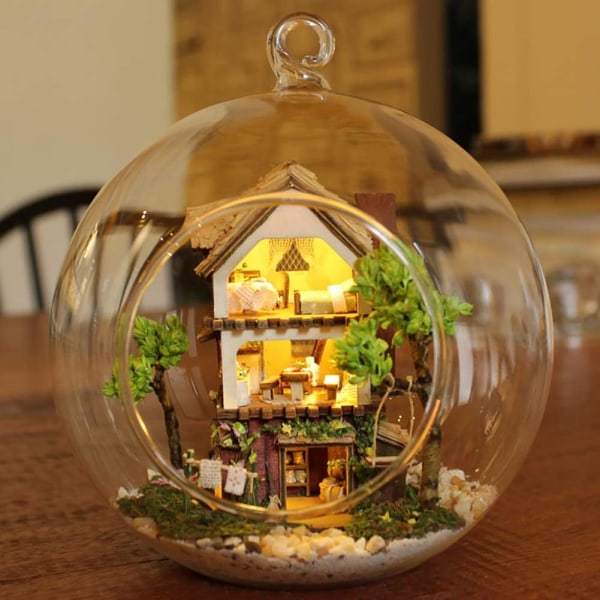 6X riippuvat lasiset teekynttilänjalat, romanttinen sisustus kynttilänvalossa hääravintola, kodinsisustuslasipallo, joulu-/syntymäpäiväkoristeet 10cm