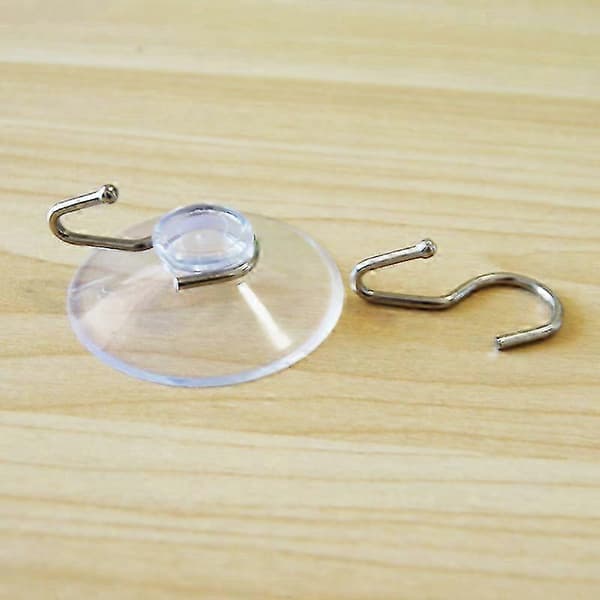 10 Transparenta Sugkoppskrokar Kläder Jacka Metallkrok